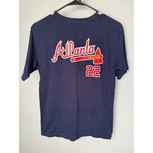 Atlanta Braves Jason Heyward #22 Navy MLB Baseball T-Shirt Youth Fan Jersey